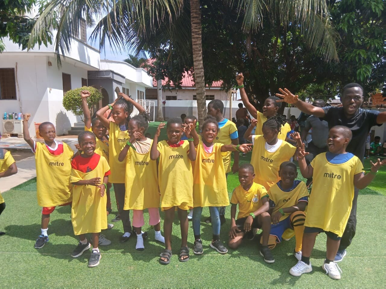Atlantic Academy pupils celebrating together during sport